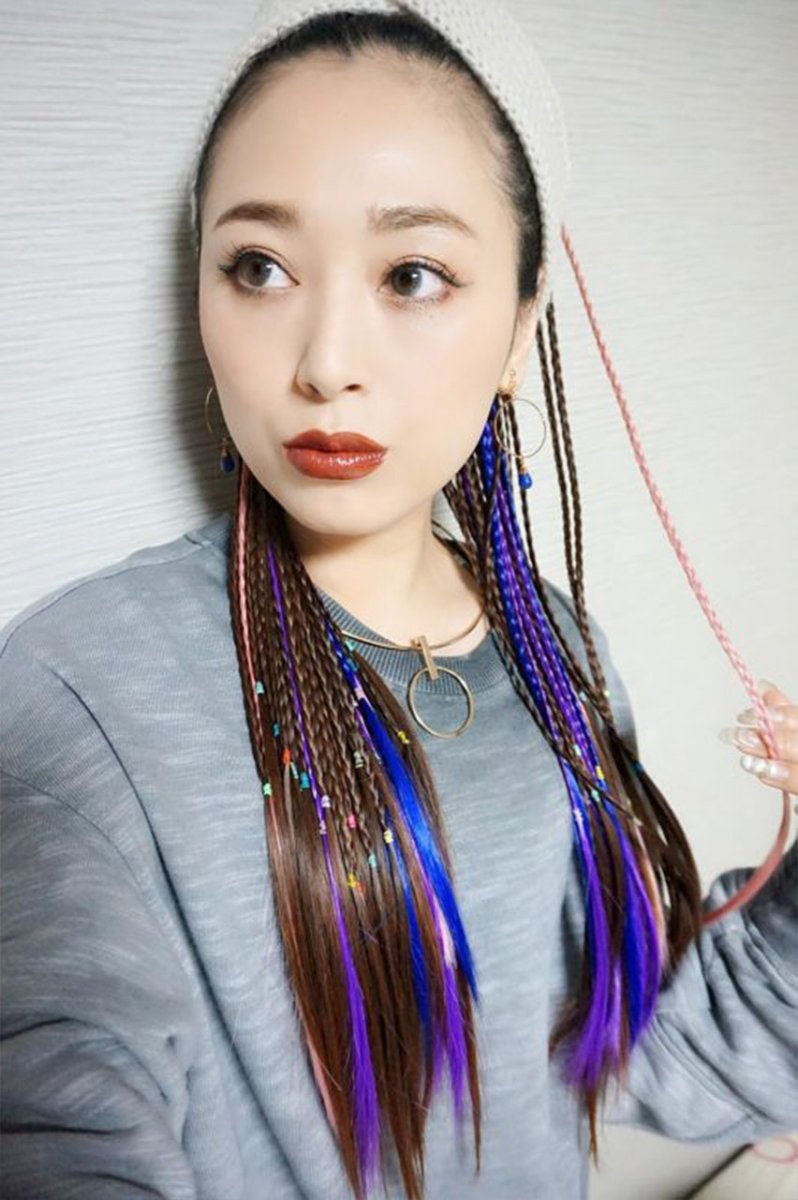 画像9: リボン紐付きカラフルブレイズ編みポニーテールウィッグ【全5色】 (9)