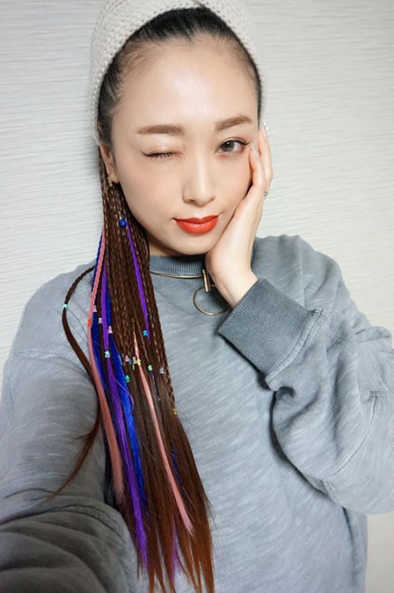 画像6: リボン紐付きカラフルブレイズ編みポニーテールウィッグ【全5色】 (6)