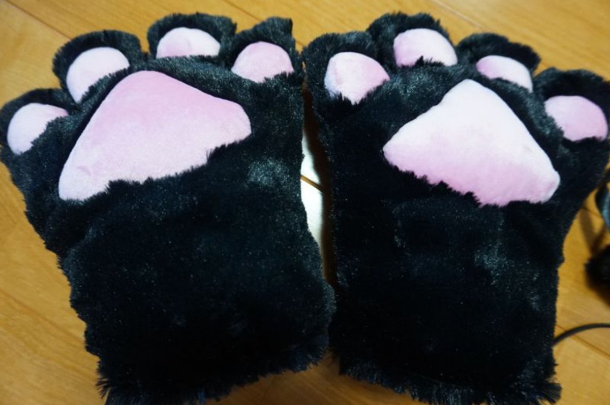 画像14: ≪廃盤特価≫萌え猫変身4点セット☆鈴付き猫耳カチューシャ＆肉球グローブ＆しっぽセット＆鈴付き首輪 (14)