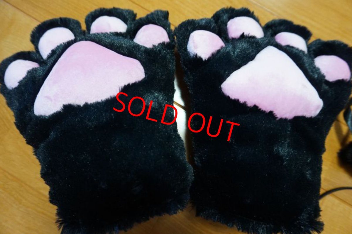 画像14: 萌え猫変身4点セット☆鈴付き猫耳カチューシャ＆肉球グローブ＆しっぽセット＆鈴付き首輪 (14)