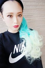 画像1: 《税抜き6900円以上お買い上げのお客様プレゼント》リボン紐付きツイストカールポニー【メロンソーダ×ミルキーミント】 (1)