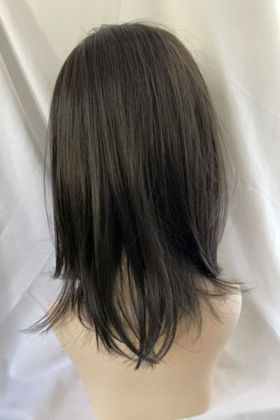 画像3: front lace wig☆エアリーバングCカールロブ【アッシュブラック】