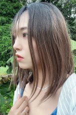 画像4: front lace wig☆エアリーバングCカールロブ【根元黒染め×キャラメルベージュ】 (4)