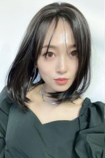 画像10: front lace wig☆エアリーバングCカールロブ【アッシュブラック】 (10)
