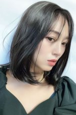 画像6: front lace wig☆エアリーバングCカールロブ【アッシュブラック】 (6)