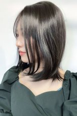 画像11: front lace wig☆エアリーバングCカールロブ【アッシュブラック】 (11)