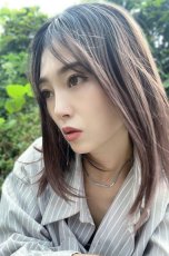 画像28: front lace wig☆エアリーバングCカールロブ【根元黒染め×マロンブラウン】 (28)