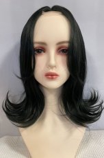 画像17: 【SALE】Ｉ型レース✰センターパートS字カールミディ【根元黒染め×グリーンブラック】 (17)