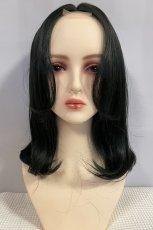 画像16: 【SALE】Ｉ型レース✰センターパートS字カールミディ【根元黒染め×グリーンブラック】 (16)