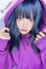 画像1: 【SALE】切りっぱなしストレートセミロング【ブードゥーブル―アッシュグレーmix】 (1)