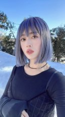 画像3: 【SALE】ぱっつん前髪☆シンプルベーシックボブ【根本黒mix×アメジストパープルグレー】 (3)