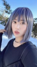 画像9: 【SALE】ぱっつん前髪☆シンプルベーシックボブ【根本黒mix×アメジストパープルグレー】 (9)