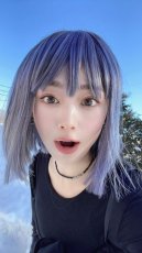 画像4: 【SALE】ぱっつん前髪☆シンプルベーシックボブ【根本黒mix×アメジストパープルグレー】 (4)