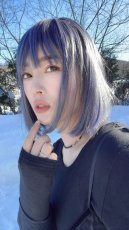 画像6: 【SALE】ぱっつん前髪☆シンプルベーシックボブ【根本黒mix×アメジストパープルグレー】 (6)
