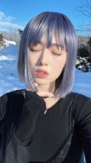 画像7: 【SALE】ぱっつん前髪☆シンプルベーシックボブ【根本黒mix×アメジストパープルグレー】 (7)