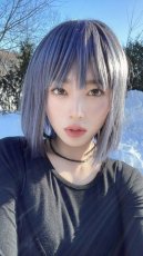 画像8: 【SALE】ぱっつん前髪☆シンプルベーシックボブ【根本黒mix×アメジストパープルグレー】 (8)
