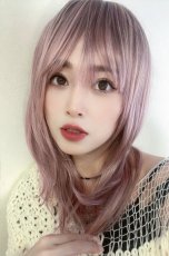 画像4: 【SALE】シースルーバング☆小顔レイヤーミディ【根元黒mix×シュガーピンク】　 (4)