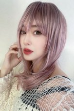 画像3: 【SALE】シースルーバング☆小顔レイヤーミディ【根元黒mix×シュガーピンク】　 (3)
