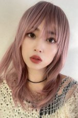画像6: 【SALE】シースルーバング☆小顔レイヤーミディ【根元黒mix×シュガーピンク】　 (6)