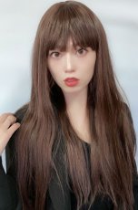 画像7: 【SALE】 幅広つむじ☆ぱっつん前髪ブラントカットストレートロング【マロンブラウン】　　 (7)