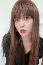 画像8: 【SALE】 幅広つむじ☆ぱっつん前髪ブラントカットストレートロング【マロンブラウン】　　 (8)