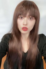 画像9: 【SALE】 幅広つむじ☆ぱっつん前髪ブラントカットストレートロング【マロンブラウン】　　 (9)