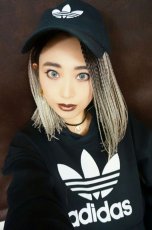 画像1: I　型つむじ☆センター分け☆ブレイズ編みミディ【根元黒染め×プラチナゴールド】 (1)