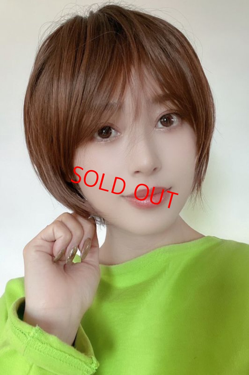 画像4: 《Sサイズ展開有》大人可愛い✩美フォルムレイヤーショートボブ【根元黒mix×マロンブラウン】　 (4)