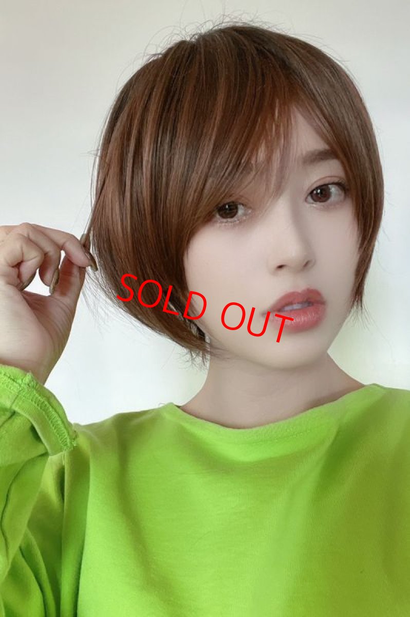 画像8: 《Sサイズ展開有》大人可愛い✩美フォルムレイヤーショートボブ【根元黒mix×マロンブラウン】　 (8)