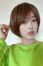 画像8: 《Sサイズ展開有》大人可愛い✩美フォルムレイヤーショートボブ【根元黒mix×マロンブラウン】　 (8)