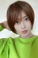 画像6: 《Sサイズ展開有》大人可愛い✩美フォルムレイヤーショートボブ【根元黒mix×マロンブラウン】　 (6)