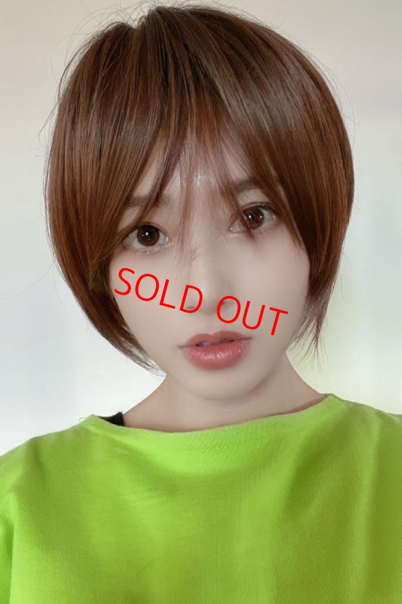 画像2: 《Sサイズ展開有》大人可愛い✩美フォルムレイヤーショートボブ【根元黒mix×マロンブラウン】　 (2)