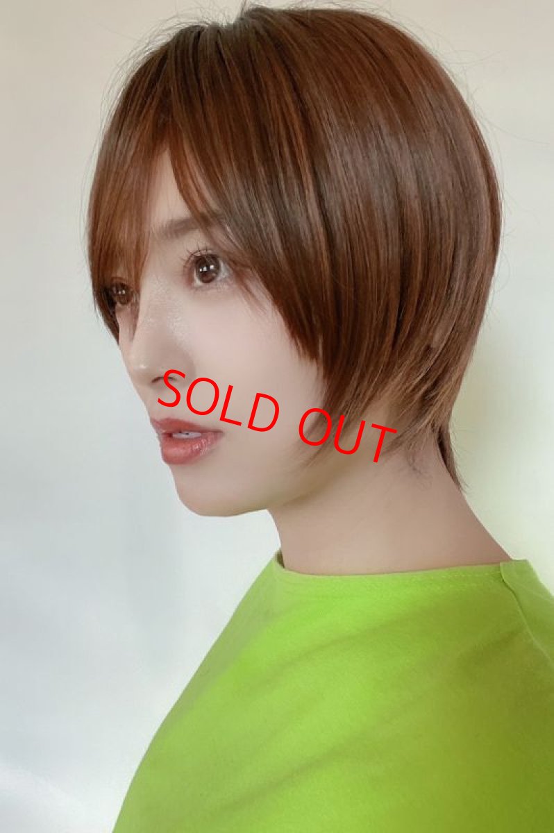 画像7: 《Sサイズ展開有》大人可愛い✩美フォルムレイヤーショートボブ【根元黒mix×マロンブラウン】　 (7)
