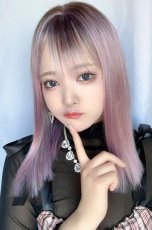 画像5: 切りっぱなしストレートセミロング【根元黒染め×スモーキーラベンダー×クリームソーダmix】 (5)