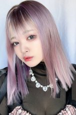 画像6: 切りっぱなしストレートセミロング【根元黒染め×スモーキーラベンダー×クリームソーダmix】 (6)
