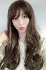 画像5: I型つむじ☆斜め分けランダムゆる巻きウェーブロング【ビターチョコブラウン】　 (5)