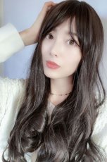 画像2: I型つむじ☆斜め分けランダムゆる巻きウェーブロング【ビターチョコブラウン】　 (2)