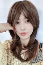 画像7: 幅広つむじ☆斜め分けフェミニンマッシュレイヤーミディ【ロイヤルブラウン】　 (7)