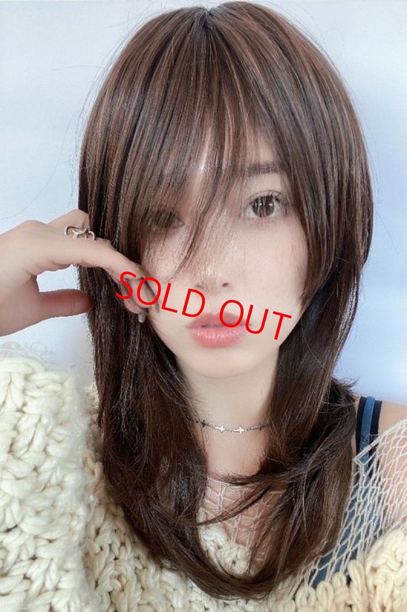 画像5: 幅広つむじ☆斜め分けフェミニンマッシュレイヤーミディ【ロイヤルブラウン】　 (5)
