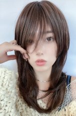 画像5: 幅広つむじ☆斜め分けフェミニンマッシュレイヤーミディ【ロイヤルブラウン】　 (5)
