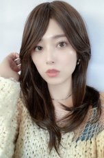 画像3: 幅広つむじ☆斜め分けフェミニンマッシュレイヤーミディ【ロイヤルブラウン】　 (3)