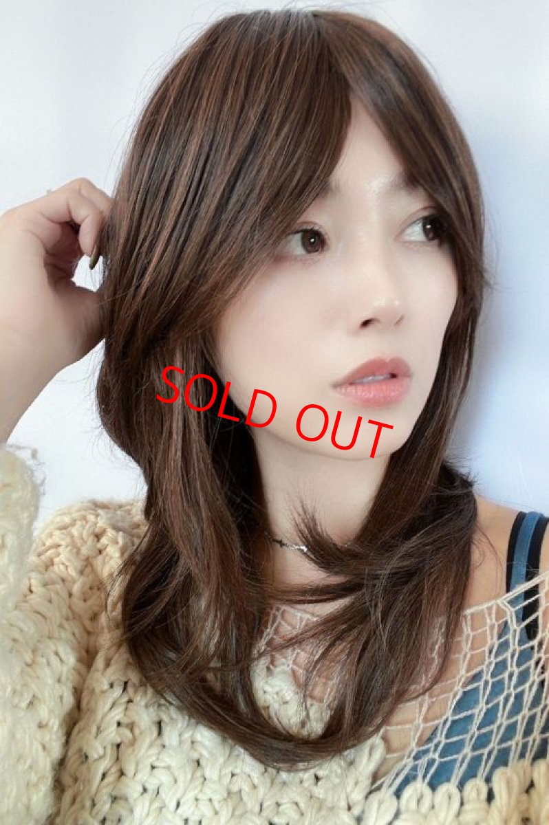 画像6: 幅広つむじ☆斜め分けフェミニンマッシュレイヤーミディ【ロイヤルブラウン】　 (6)
