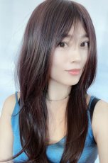 画像4: 《Sサイズ展開あり》極薄ふかし加工✩シースルーバング☆小顔レイヤーエアリーロング【ダークチェリー】 (4)