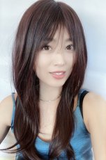画像2: 《Sサイズ展開あり》極薄ふかし加工✩シースルーバング☆小顔レイヤーエアリーロング【ダークチェリー】 (2)