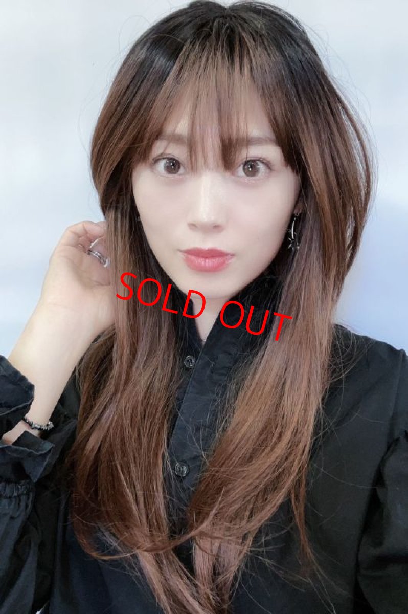 画像2: 《Sサイズ展開あり》極薄ふかし加工✩シースルーバング☆小顔レイヤーエアリーロング【根元黒染め×マロンブラウン】 (2)