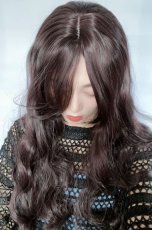 画像5: 【SALE】I型つむじ☆ロングバングナチュエアウェーブロング【ダークチェリー】 (5)