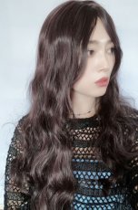 画像3: 【SALE】I型つむじ☆ロングバングナチュエアウェーブロング【ダークチェリー】 (3)