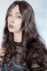 画像6: 【SALE】I型つむじ☆ロングバングナチュエアウェーブロング【ダークチェリー】 (6)