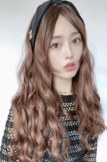 画像9: 【SALE】I型つむじ☆ロングバングナチュエアウェーブロング【根本黒mix×マロンブラウン】 (9)