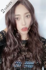 画像1: 【SALE】I型つむじ☆ロングバングナチュエアウェーブロング【ダークチェリー】 (1)